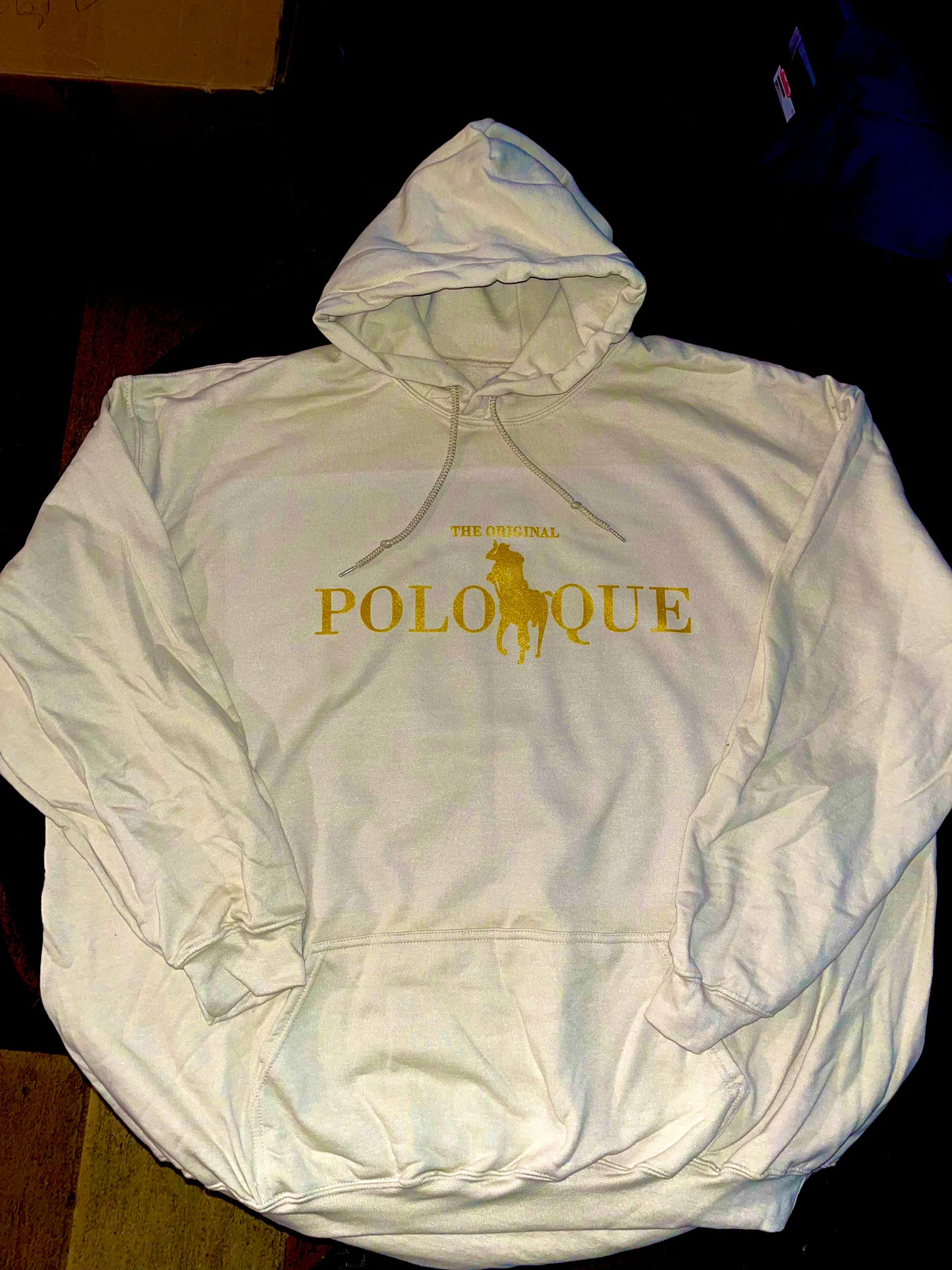 The Original Polo Que classic screen printed logo hoodie