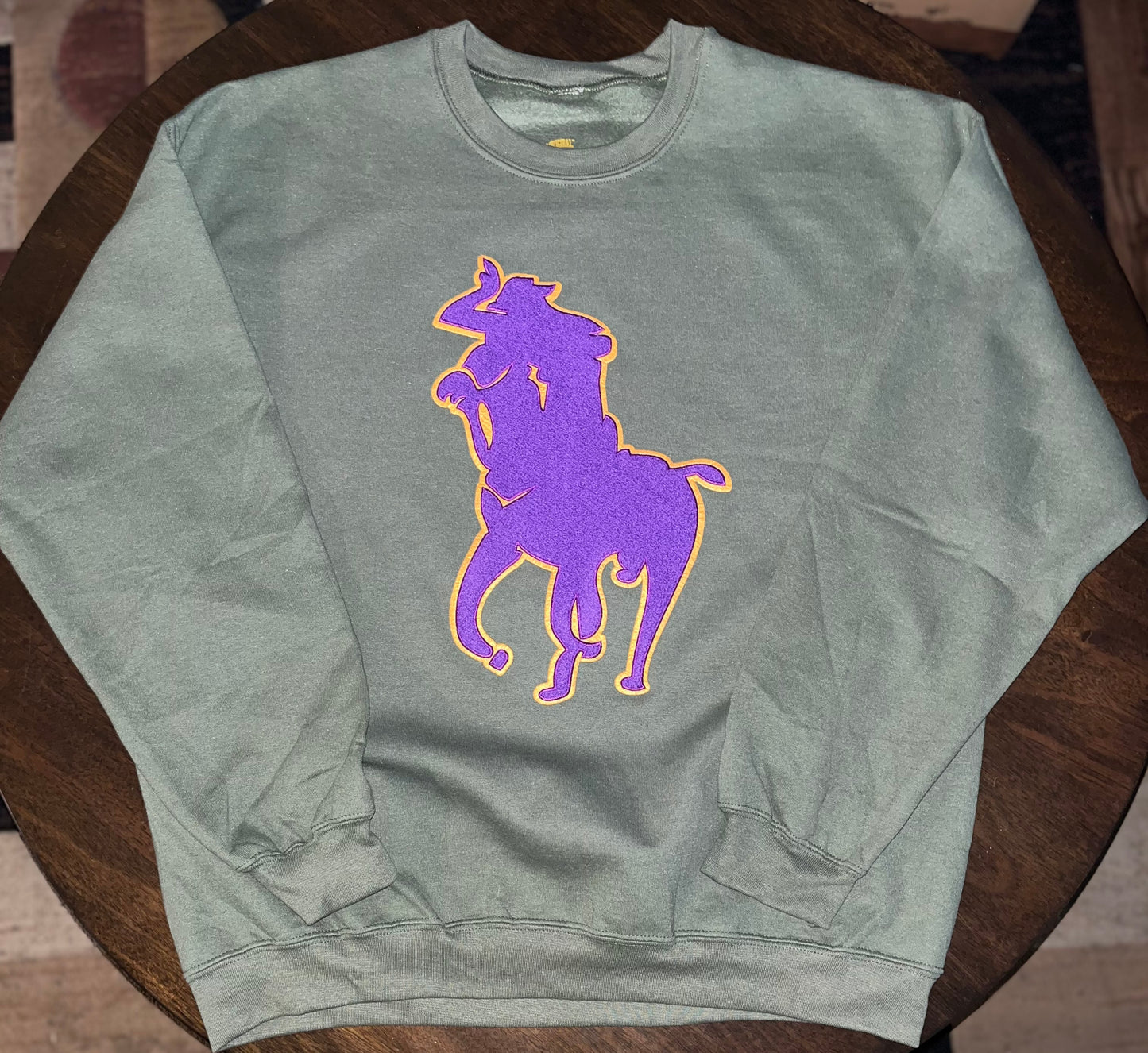 The Original Polo Que Big BGCY chenille Patch logo crewneck