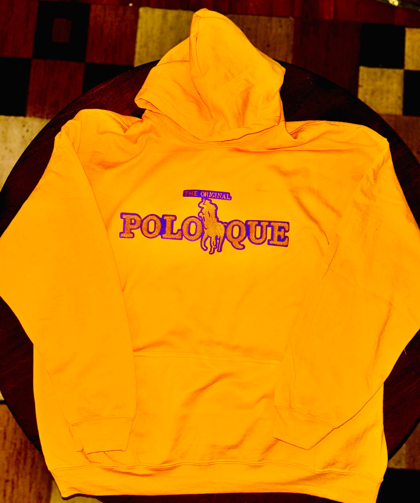 The Original Polo Que classic chenille patch logo hoodie