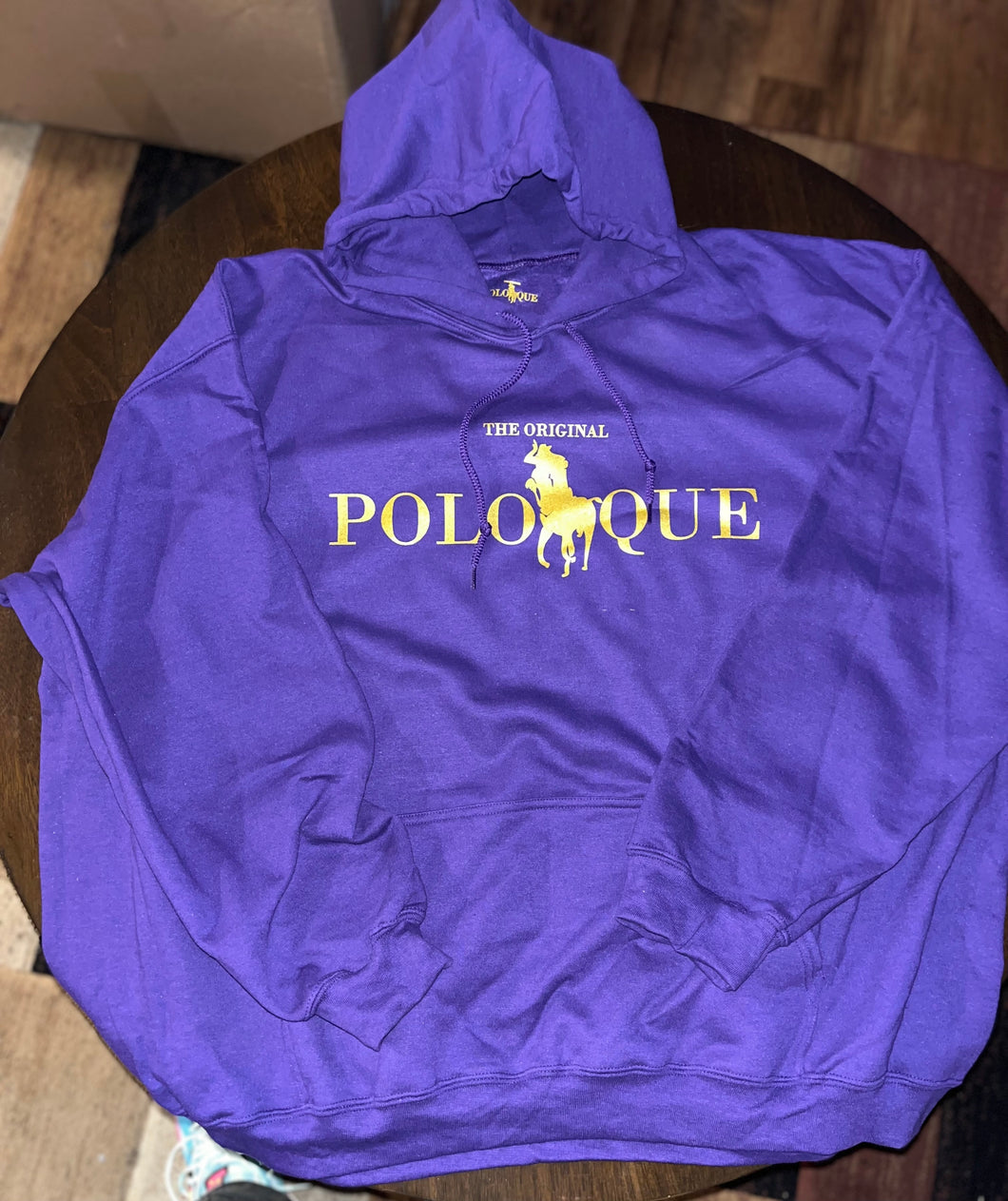 The Original Polo Que classic screen printed logo hoodie