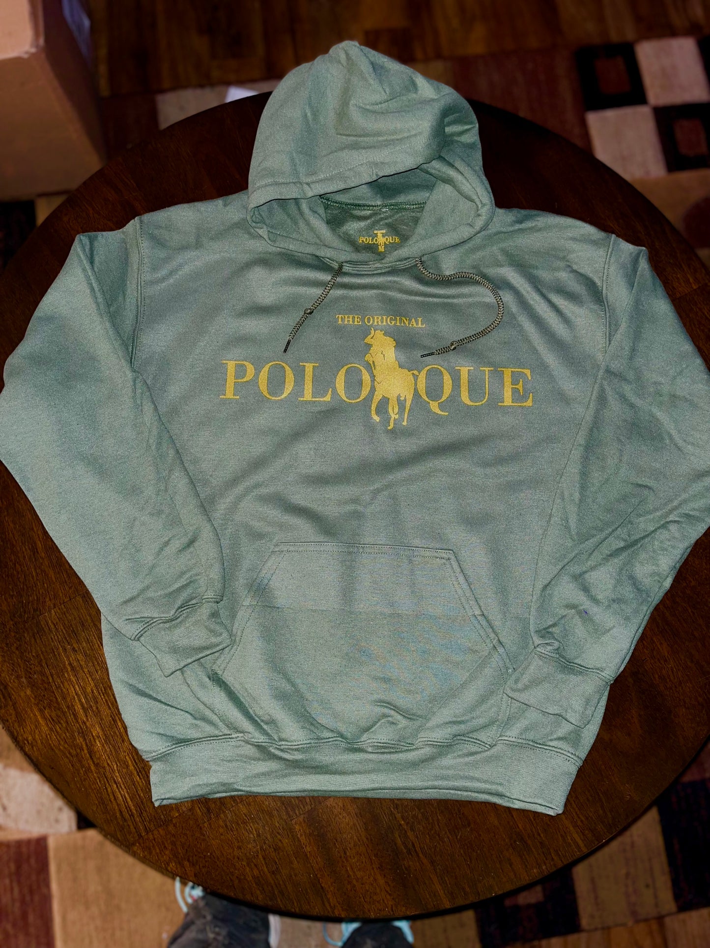 The Original Polo Que classic screen printed logo hoodie