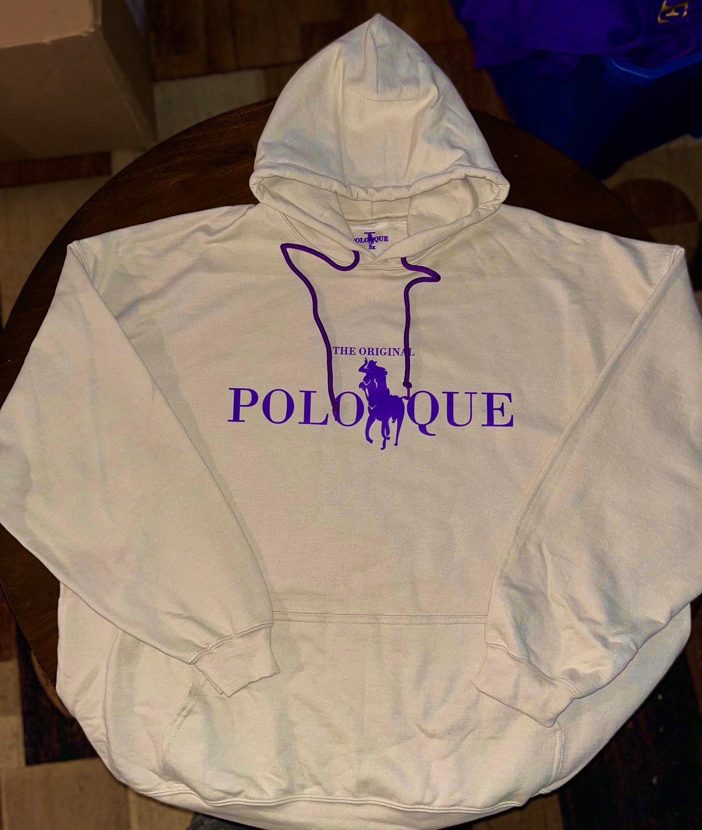 The Original Polo Que classic screen printed logo hoodie