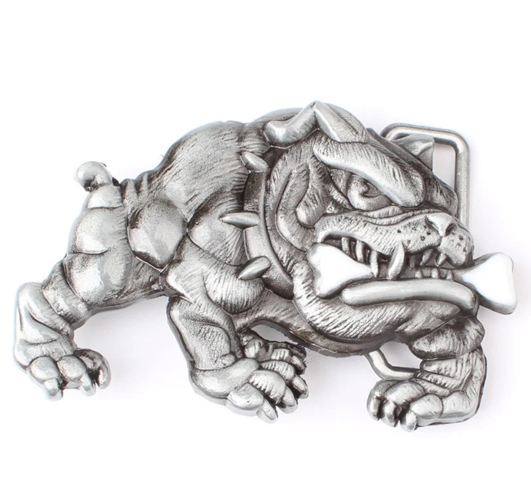 Bone mouth Bulldog Belt Buckle