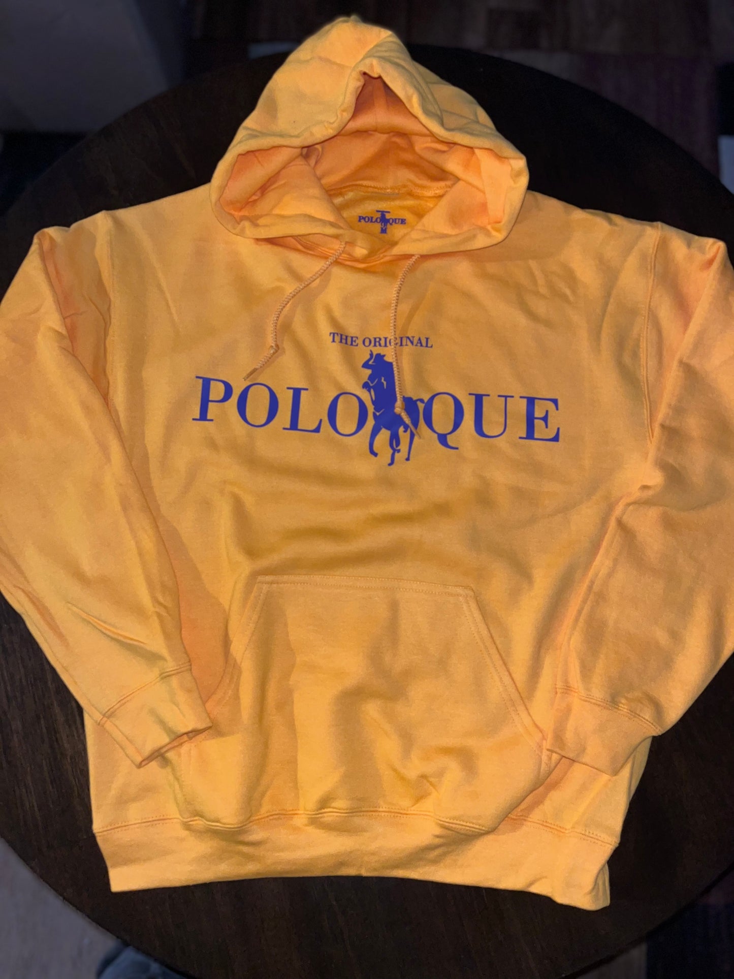 The Original Polo Que classic screen printed logo hoodie